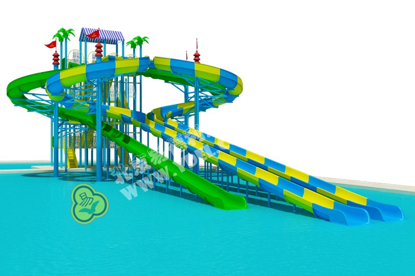 大型戶(hù)外游樂(lè)場(chǎng)水上滑道設(shè)備
